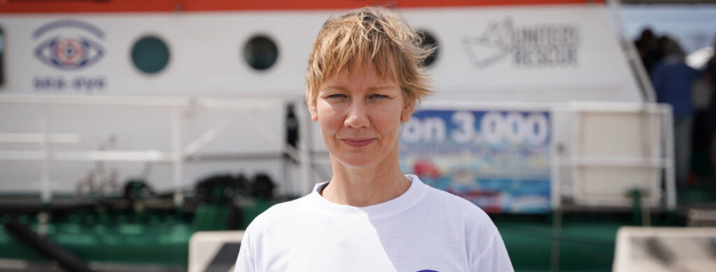 Sandra Hüller bei der Schiffstaufe