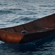 Empty boat at the sea