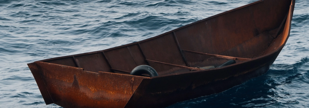 Empty boat on the sea