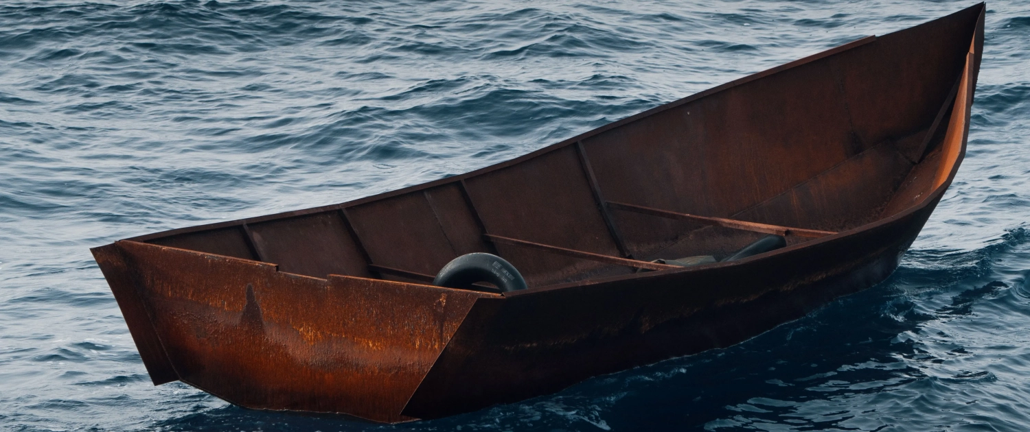 Empty boat on the sea