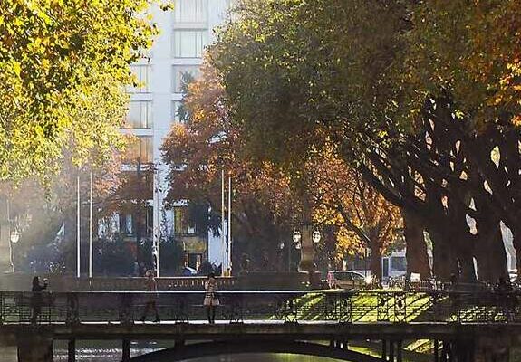 Das Bild zeigt eine Stadtansicht von Düsseldorf